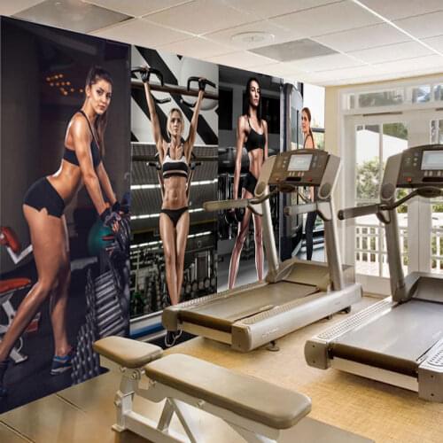 Fashion Sports Personality Wallpaper Fitness Beauty Muscular Macho Mural Gym Studio Background Decoration Wall Covering