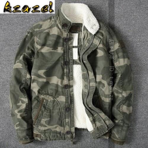 Camouflage Printed Mans Jackets Winter European and American Style Thick Warm Mens Outerwear Military Jackets New Overcoat A931