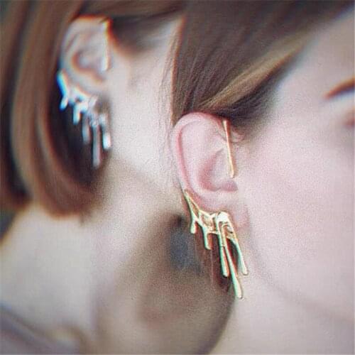 Creative Geometric Irregular Droplet Design Earring Unique Trendy Womens Earrings Gold Silver Color Ear Jewelry Accessories