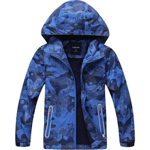 New Boys Jacket Polar Fleece Camouflage Bronzing reflective Coat Kids Hooded Jackets Waterproof Windproof Children Clothes
