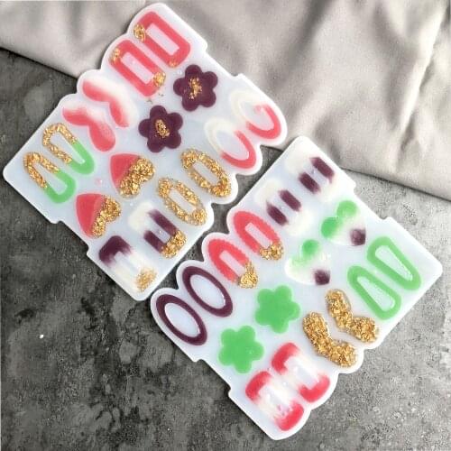 The New 8 Kinds of Combination Love Oval Square Geometry Shape Earrings Hair Clip Drop Silicone Mold P094