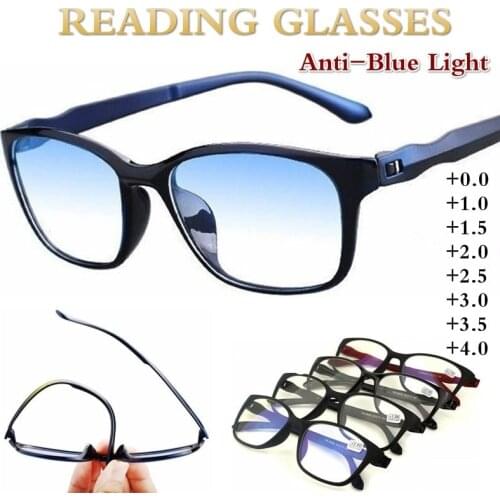 New Reading Glasses Men Anti Blue Presbyopic Eyeglasses Antifatigue Computer Eyewear +0.0 +1.0 +1.5 +2.0 +2.5 +3.0 +3.5 +4.0