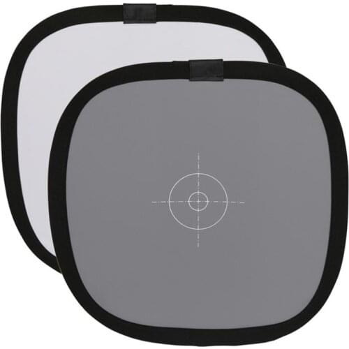 30cm 12" Portable Foldable Gray Card White Balance 18% Gray Reference Reflector Double Face Focusing Board with Carry Bag