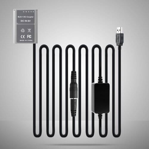 PS-BLN1 Dummy Battery And USB 5V Boost Cable 2 In 1 AC-PW20 DC Coupler Power Adapter For Olympus E-M1 E-M5 E-M5II E-P5 PEN-F