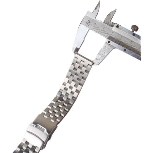 18mm 20mm 22mm 24mm 26mm Watchband Silver Unpolished Stainless steel Watch strap bracelet safety buckle for quartz Wristwatches