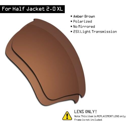 SmartVLT Polarized Sunglasses Replacement Lenses for Oakley Half Jacket 2.0 XL - Amber Brown