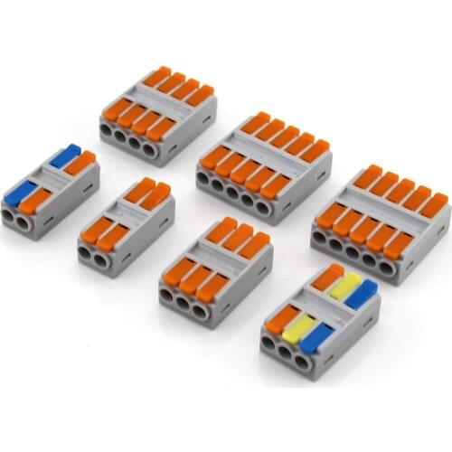 Quick Docking Electrical Wire Connectors Push-In Conductor Terminal Block 6mm2 LED Cable Electircal Wiring Conector M3 Screws