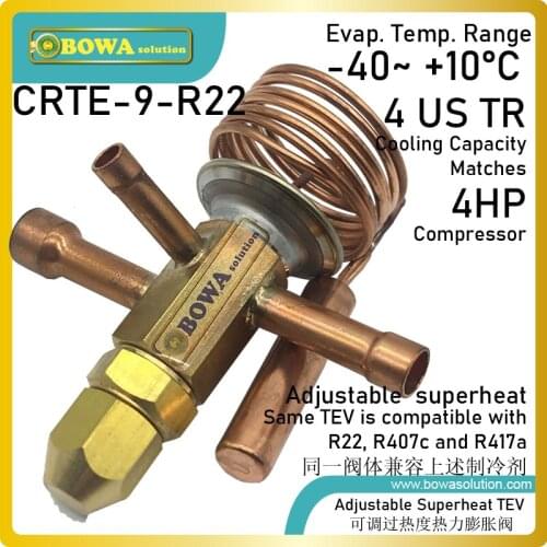 4TR R22/R407C TX standard superheat is 3.5K with MOP function in order to avoid compressor overload and overhigh discharge temp
