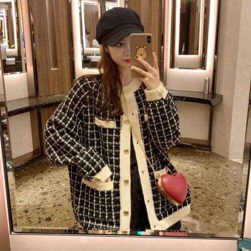 Spring, autumn and winter new retro loose knit sweater coat ladies cardigan sweater women cardigan