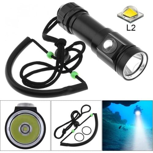 QH01 IPX8 Waterproof L2 LED 5 Modes Underwater 300-500m Diving Flashlight Suite with Shock Resistant for Professional Diving