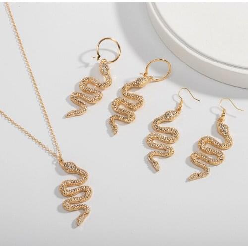 2020 New row crystal wave Cool style snake drop earrings for women