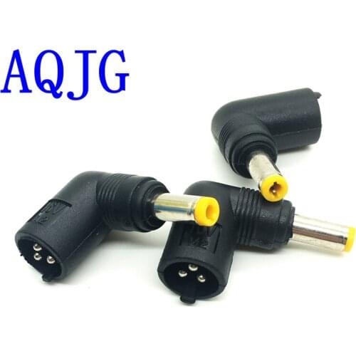 1pcs Angle 90 degree 16V 3pin Female DC Power Conversion Jack to Male 5.5*2.1mm male Power Plug Connector Adapter Laptop AQJG