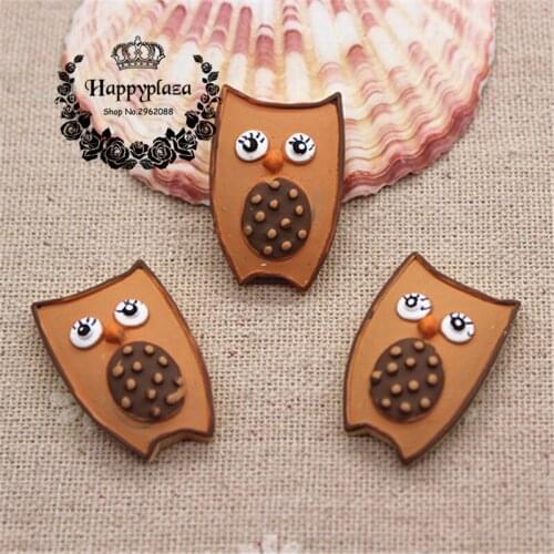 10pcs Matte Resin Halloween Owl Flatback Cabochon Miniature Art Supply Decoration Charm Craft DIY,19*29m