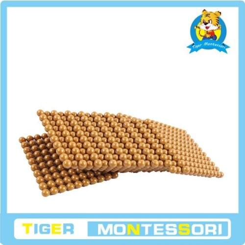 10pcs Nylon Golden Bead Hundred Square professional montessori material wooden educational toy mathematics