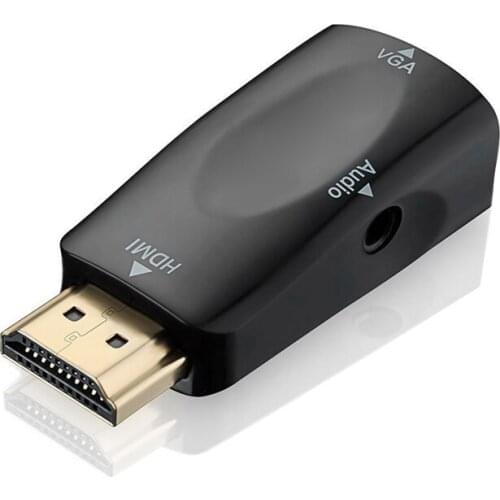 1080P HDMI Male to VGA Female Adapter with 3.5mm Jack Audio Video Converter