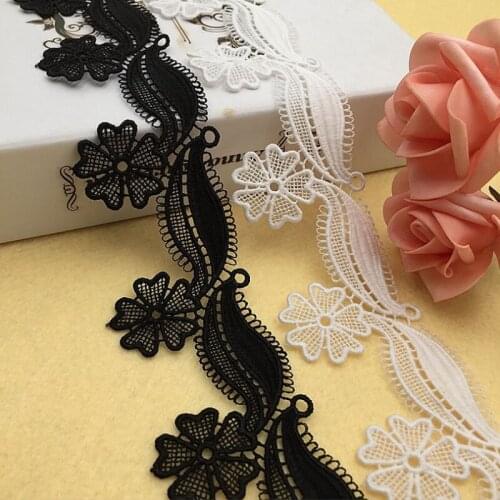 14 Yards 4.8cm Embroidery Milk Fiber Lace Fabric Needlework Sewing Patchwork DIY Handmade Accessories Dress Decoration 260