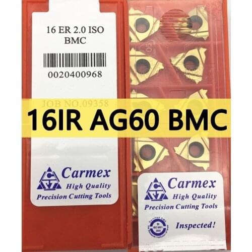 16IR AG60 BMC 10pcs/set Carmex CNC Internal thread Carbide insert Processing steel Free shipping