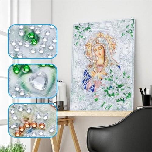 Special Shaped Round Crystal Drill 5D DIY Diamond Painting Embroidery Flower Religion Rhinestones Cross Stitch Gift Decoration