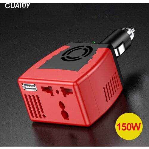 150W 12V to 110V 220V Car Inverter Power Charger Cigarette Lighter Power Supply Adapter With USB Port For iPhone XS Max Xiaomi