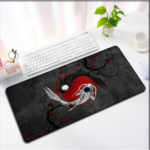 Black and White Cuttlefish Large Mouse Pad Laptop Gaming PC Gamer Lock Gaming Accessories Mousepad Xxl Keyboard Desktop Rest Mat