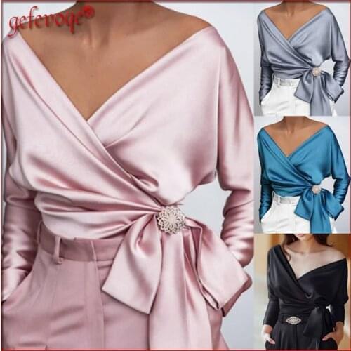 Шелковые блузки Gefevoqe China At AliExpress