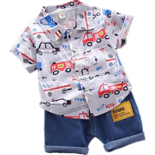 Summer Fashion Baby Boys Clothes Set Children Cartoon Cotton Shirt Shorts 2Pcs/sets Toddler Casual Sport Costume Kids Tracksuits