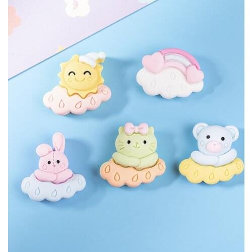 20pcs/lot Cute Resin Rainbow Animal Flatback Cabochon for DIY ornaments craft decoration