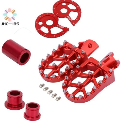 Motorcycle Footrest Footpegs Pegs Pedals Aluminum Sprocket Guide Chain Adjuster Front Rear Wheel Spacers For CRF150F CRF230F