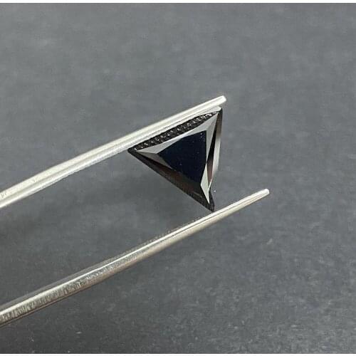 Triangle Cut Moissanite Black Gemstone 4x4mm-12x12mm GRA Loose Stone For Jewelry Making
