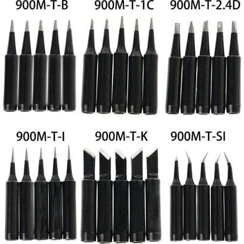 5Pcs Lead Free Soldering Iron Tip 900M-T SI/I/B/K/2.4D/1C Welding Tips Head For Hakko Saike 936 852d 909D Soldering Station