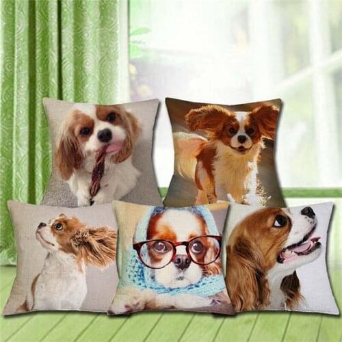 Cavalier King Charles Spaniel Cushion Cover 43X43cm Pillow Cases Pillowcase Bedroom Sofa Home Decoration