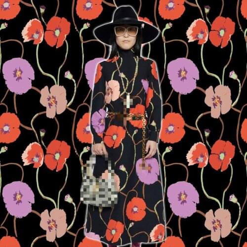 2021 new European and American digital printing fabric sewing t-shirt dress pants pajamas fast delivery support customization