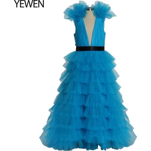 Princess Dress Girls Blue Party Dresses Kids Dress up Children Girls Kids Girl Prom Party Clothing Babyshoot