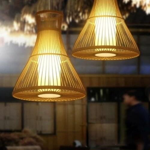 Bamboo Wicker Rattan Pendant Light Fixture Southeast Asia Hanging Lamp Luminaire Lustre Design for Dining Table Room Restaurant