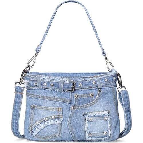 Casual Denim Bags for Women Fashion Jeans Handbags Ladies Retro Shoulder Crossbody Bag Tote Bag Bolsa Feminina
