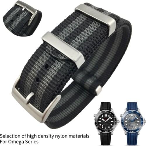 19mm 20mm 21mm Nylon Canvas Watch Strap Watchband For Omega Seamaster 300 speedmaster for Citizen for IWC Bracelets Accessories