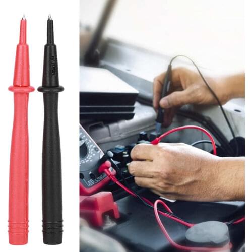 2PCs Multimeter Probe Voltmeter Accessory Nickel Plated Copper End 2mm Needle 4mm Banana Jack Multimeter Stick