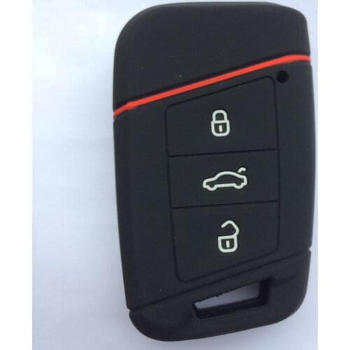 Silicone car key cover case holder for Volkswagen VW Magotan Passat B8 Skoda A7 3 button key