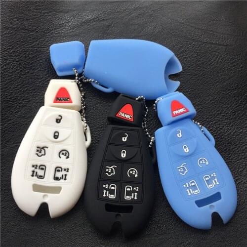 Silicone rubber car key cover case set shell For Dodge Grand Caravan For Chrysler Town for jeep 7 Button Key cover