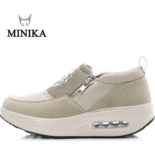 Sneakers Minceur Women Air Cushion Outdoor Sport Shoes Zipper Womens Fitness Sneakers Rhinestone Vamp Soft Winter Shake Shoe
