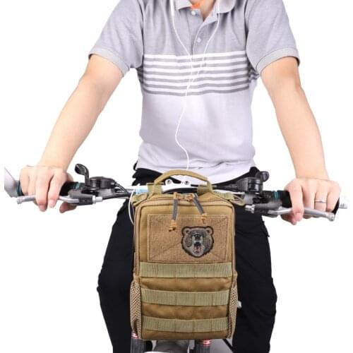 Cycling Bicycle Bike Head Tube Handlebar Cell Mobile Phone Bag Molle Bag Electric Scooter Bag Handbag One Shoulder Bag