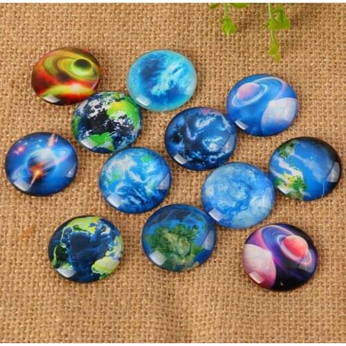 Universe Glass mosaic Dome Cabochons Printed Half Round Gems for Jewelry Making Handcrafts