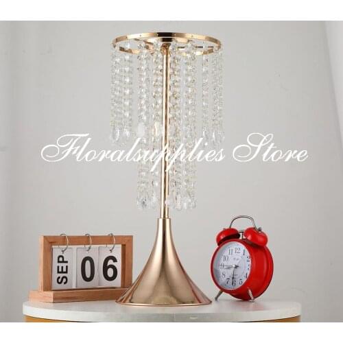 10PCS 47CM Tall Acrylic Flower Vases Metal Flower Stands Wedding Centerpiece Flower Road Leads For Home Decor