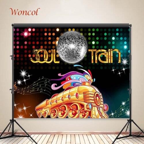 Woncol Soul Train Photo Backdrop Party Show Photography Background Music Disco Ball Dance Decor Banners Poster Photo Props