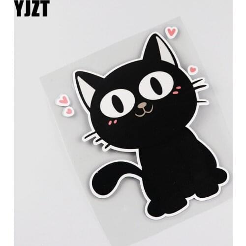 YJZT 13CMX15.6CM Lovely Personality Animal Cat Decal Car Sticker 13B-0023