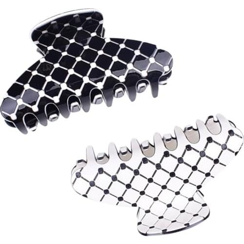 8.5cm Acrylic Hair Claw Clips for Women Hair Accessories Black White Geometric Crab Hairclip New Fashion Clip Hairpins Headwear
