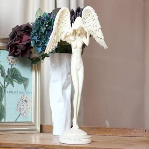 1pcs Europe Resin Creative Beautiful angel tabletop people crafts statue Artwork modern home decoration