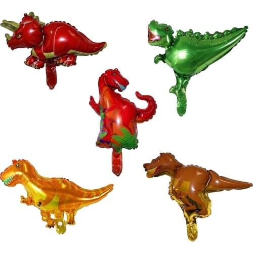 10pcs/lot mini Dinosaur Foil Helium Balloons Jurassic Park Birthday Party Supplies Decorations Air Globos cartoon animal Balloon