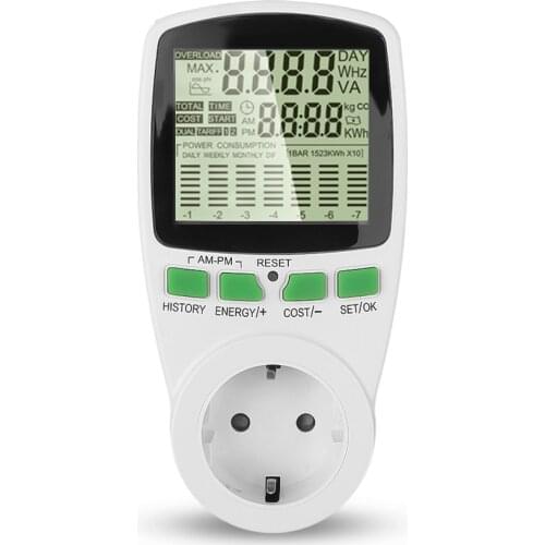 220v/112v Digital LCD Power Meter Wattmeter Electricity Kwh Power monitor Meter Measuring Measuring Outlet Power