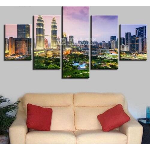 New Full square / round 5d diamond painting city landscape five spell combination painting 3D diamond embroidery mosaic